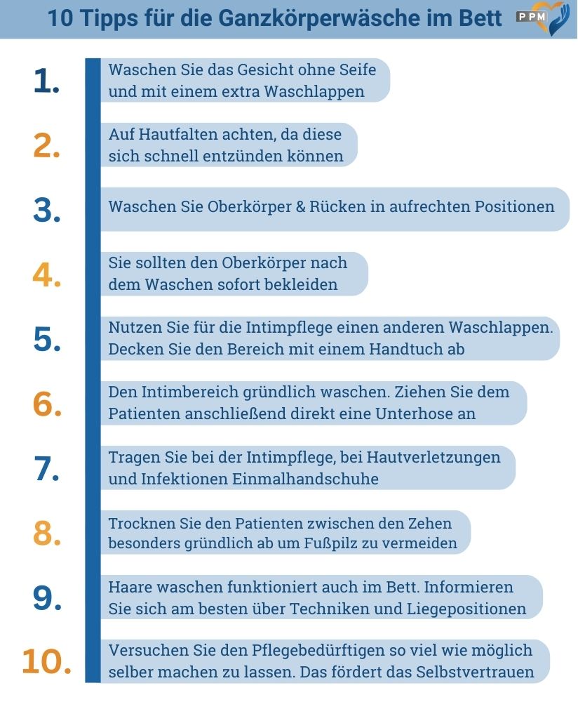 Ganzkörperwäsche im Bett richtig durchführen: So geht’s