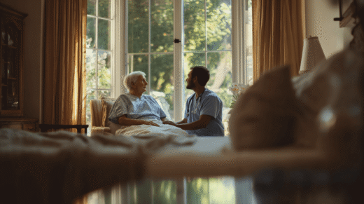 Pfleger bei Kundin zuhause