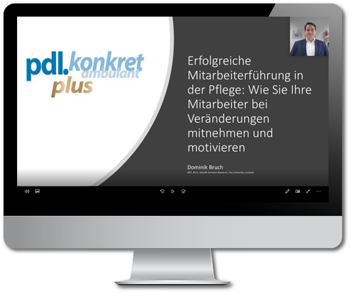 Webinar „Erfolgreiche Mitarbeiterführung in der Pflege: Wie Sie Ihre Mitarbeiter bei Veränderungen mitnehmen und motivieren“