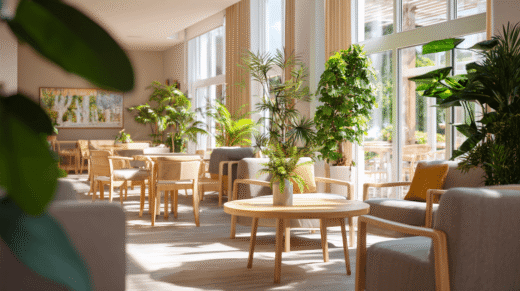 Schönes begrüntes Wohnkonzept für Seniorinnen und Senioren.