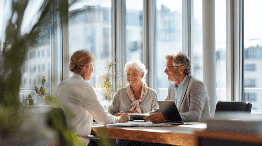Beratungsgespräch zum Thema freiwillige Pflegeversicherung