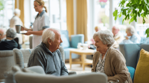 Situation aus Tagespflege, Symbol für teilstationäre Pflege