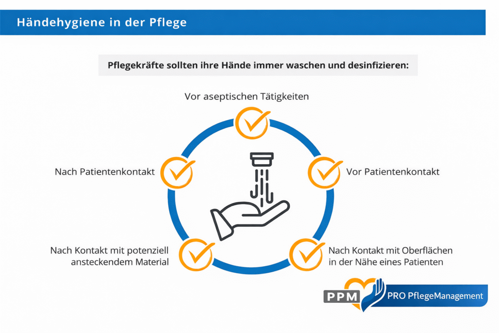 Infografik stellt die korrekte Händehygiene dar
