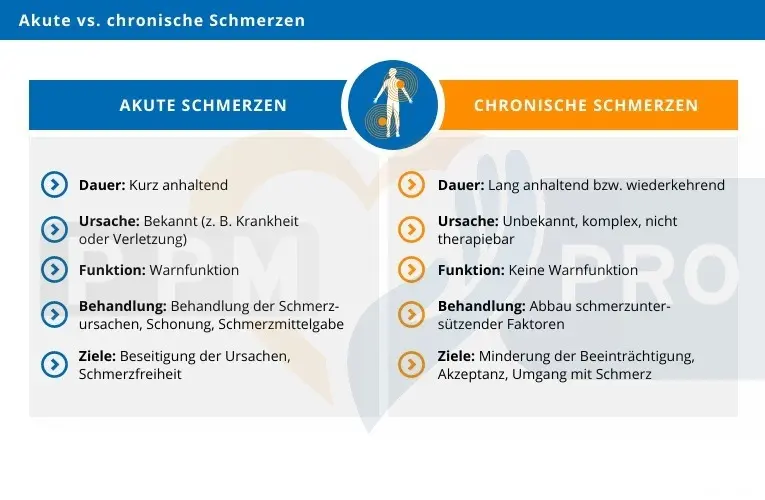 Gegenüberstellung Akute vs. Chronische Schmerzen