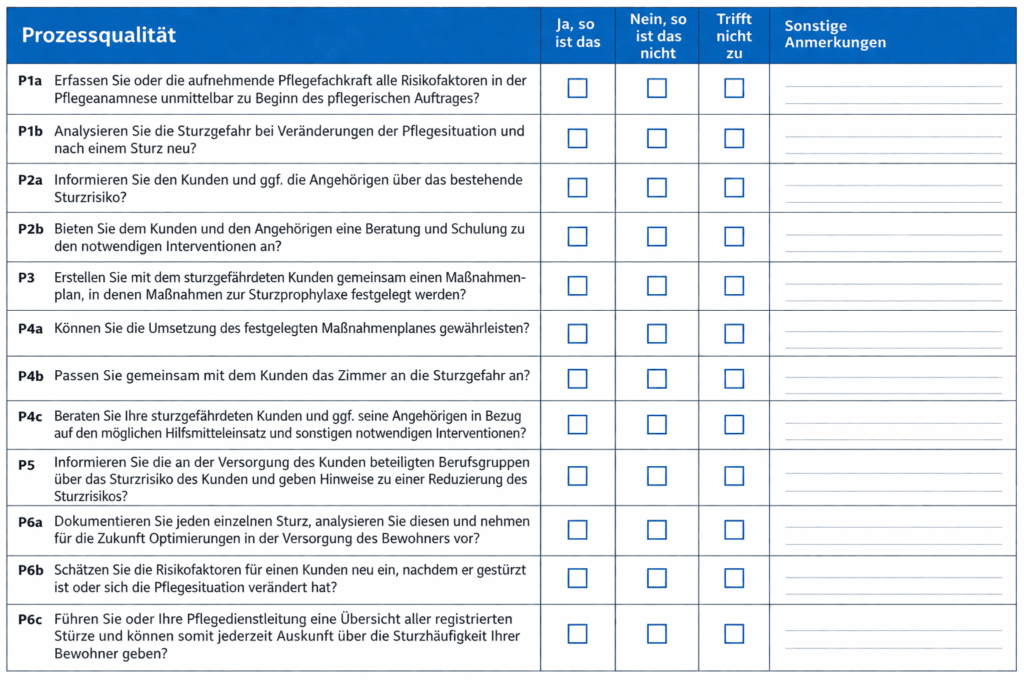Fragebogen zur Sturzprophylaxe nach Expertenstandard