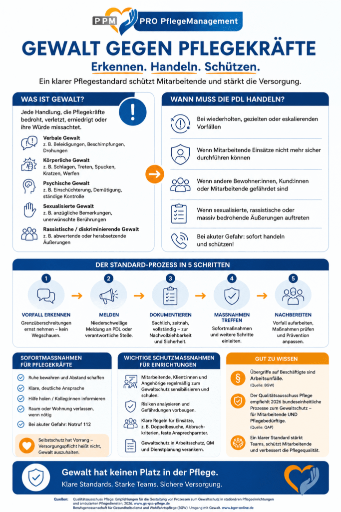 Infografik zur Gewalt gegen Pflegepersonal