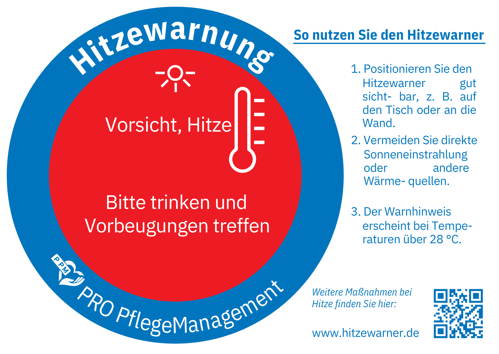 Aufkleber Hitzewarner
